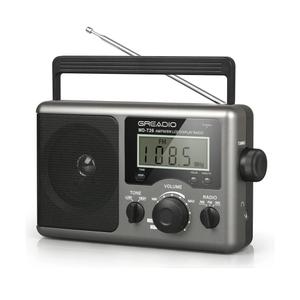Greadio Portable Shortwave Radio with Best Reception,AM FM Transistor,LCD Display,Time Setting,Battery Operated by 4 D Cell Batteries or AC Power,Big Speaker,Earphone Jack for Gift,Elder,Home
