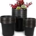 100 Packs Plastic Nursery Pots, 4 5 6 Inches Pots for Plants with Drainage Holes, Plants containers for Seedlings, Succulents, Transplanting (100, 4 5 6 Inch)