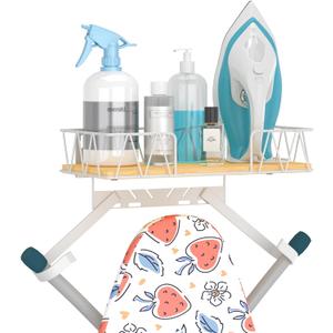 Ironing Board Hanger with Removable Hooks, Ironing Board Holder Wall Mounted for T/Y Leg, Space Saving Iron Holder for Laundry Room Storage and Organization