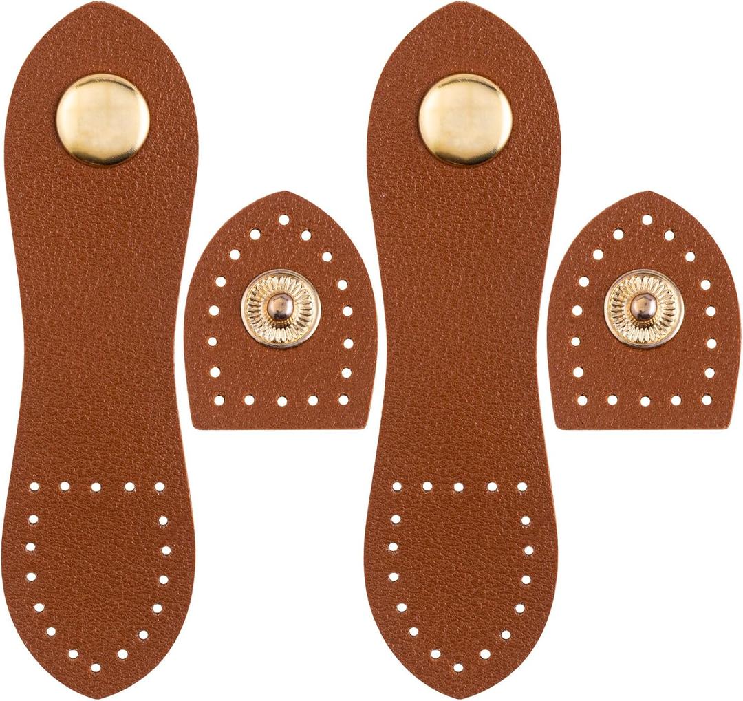 Joez Wonderful Leather Snap Buckles Closure, Sew On Leather Snap Button Purse Closure Fasteners for Purse Wallet Bags