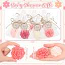 Demissle 20 Sets Baby Shower Favors Handmade Rose Flower Scented Soap Party Favors Gifts for Guests with Thank You Tags for Baby Bridal Shower Wedding Gender Reveal Party (Dark Pink)