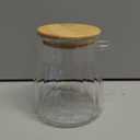 Sugar Container with Bamboo Lid and Spoon,15 oz Sugar Bowl Glass Jar for Coffee Bar Accessories Coffee Canister Kitchen Decor Housewarming Gift Christmas Refillable Design