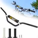 Universal 7/8 Inch 22mm Dirt Bike Handlebars, Upgraded Pit Bike Handlebar with Foam Pad and Anti-slip Handlebar Grips for Motocross CRF YZF KXF KLX RMZ DRZ Pit Dirt Bike ATV Quad - Black, Size: WITH Foam Pad & Grip