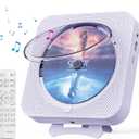 MICOCIOUS Portable CD Player with Bluetooth Desktop CD Player for Home CD Music Players with Remote Control,Timer,Built-in Dual Speakers with LED Display Home Audio Boombox FM Radio (Purple)