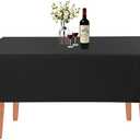Rectangle Tablecloth - 60 x 84 Inch - Black Rectangular Table Cloth for 5 Foot Table in Washable Polyester - Great for Wedding, Restaurant, Party, Banquet Decoration