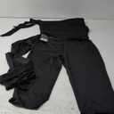 CXXQ Sexy 2 Piece Outfits Off Shoulder Self Tie Crop Tops and Capri Legging Set Tracksuits Clubwear (Large, Black)