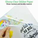 Koala 95% Clear Sticker Paper for Inkjet Printer - Waterproof Printable Vinyl Sticker Paper - 8.5x11 Inch, 50 Sheets, Transparent Glossy - Easy to Use for DIY Personalized Decals