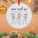 2 x Funny Skeleton Christmas Ornament 2025, Couple Family Skull Ornament Gifts for for Xmas Tree Decorations, Funny Gifts for Him Her Boyfriend Girlfriend Husband Wife Women Men, 2 Side Printed Ornament