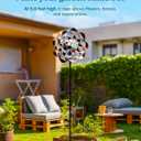Solar Wind Spinner, Outdoor Metal Wind Spinners with Light, Windmill Decor for Yard Garden, Ideal Gifts for Birthday, Housewarming, Mother's Day, Christmas (13" W x 74" H)