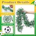 Tigeen 50 ft Soccer Party Decorations Soccer Tinsel Garland Decoration Soccers Metallic Tinsel Party Decorations Green Shiny Metallic Twist Football Garland for Sport Theme Birthday Parties Supplies