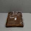 Rectangle Wicker Scalloped Tray, Hand Woven Synthetic Rattan Serving Tray with Handles, Coffee Table Decorative Tray Basket for Modern Boho Rustic Home Ornament or Organizing (Brown)