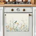 Spring Floral Blue Bird Kitchen Towels Set of 2, Farmhouse Wildflower Spring Dish Tea Towels for Kitchen Decor, Rustic Flower Hand Towels for Bathroom Decor, 16x24 Inch