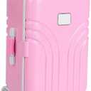 FUNCREVITY ZJchao Mini Suitcase Doll kit, Pink Plastic Handle-Equipped Suitcase, Travel Toy Set Suitable for 18-inch Dolls, Travel Suitcase Set