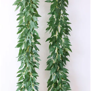 2Pcs Artificial Anthurium Leaves Vines 4ft Fake Hanging Plant Vines Greenery Garland Faux Tropical Vine Decor for Wall Jungle Luau Beach Birthday Party Indoor Outdoor Home Dcor