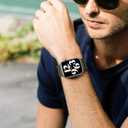 2 x VUTOT Compatible with Apple Watch Band 38mm 40mm 41mm 42mm 44mm 45mm 49mm for Women Men, Soft Braided Polyamide Yarn Wristband Adjustable Sport Strap for iWatch Series 9 Ultra SE 8 7 6 5 4 3 2 1 (Black)