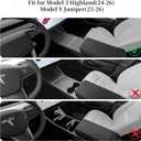 Frani Center Console Armrest Cover Designed for Tesla Model 3 Highland 2024-2026 and Model Y Juniper 2026 Refresh,Non-Slip Designed with EZ Snap On Install-Carbon Fiber Texture