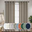 Pitalk Taupe Linen Curtains 84 Inch Length for Bedroom Living Room Soft Thick Textured Brown Window Drapes Semi Sheer Light Filtering Burlap Colored Farmhouse Country Decor 2 Panels Grommet 52x84 Long