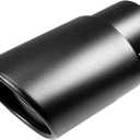 Dsycar Universal Stainless Steel Car Exhaust Tail Muffler Tip Pipe - Adjustable Car Decoration Exhaust Tips (Straight-Black)