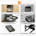2 Pack Pull Out Cabinet Organizer Expandable Width(12"-18") and Depth(14"-24") No Drill Need Slide Out Drawers With 3 Rails, Heavy Duty Roll Out Shelf Storage for Kitchen, Bathroom Organization Black