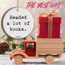 Readed a lot of Books - 2025 Book Club Ceramic Christmas Ornament, Book Lover Gift, Bookworm Gifts, Librarian Gift, for Book Lover (C22)