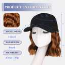 Hat Wigs for Women Baseball Cap with Hair Extensions Short Wave Synthetic baseball Cap Wig for Women Adjustable Hat with Hair Attached for Daily Use(14inch)