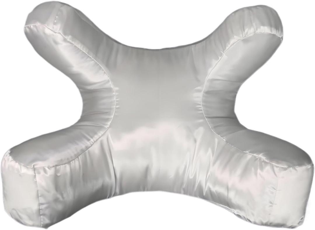Face Pillow + Free White Satin Pillowcase! Beauty Sleep, Wrinkles-Aging, Back Sleep(While)