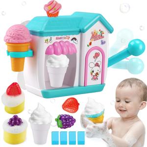 Toddler Bath Toys for 3 4 5 6 7 8 Years Old Girls, Bubble Ice Cream Maker Bath Toy, Shower Toys, Toddler Bath Toys Age 2-4, Bathtub Bubble Machine, Toy for 3 4 5 6 7 8 Years Old Boys Girls