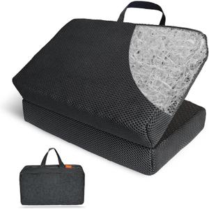 Sojoy Portable Seat Cushion for Stadium Breathable Foldable Seat Cushion for Airplane,Bleacher,Office Chair,Black