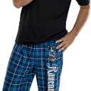 Harry Potter Men's House Crest Plaid Lounge Pajama Pants - All 4 Houses Gryffindor, Ravenclaw, Slytherin, Hufflepuff (Blue, M)
