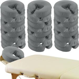 24 Pcs Face Cradle Covers for Massage Table Microfiber Reusable Soft Thicker Massage Table Head Rest Covers Bulk Oil Proof Headrest Cradle Sheets for Spa Beauty Salons (Gray)