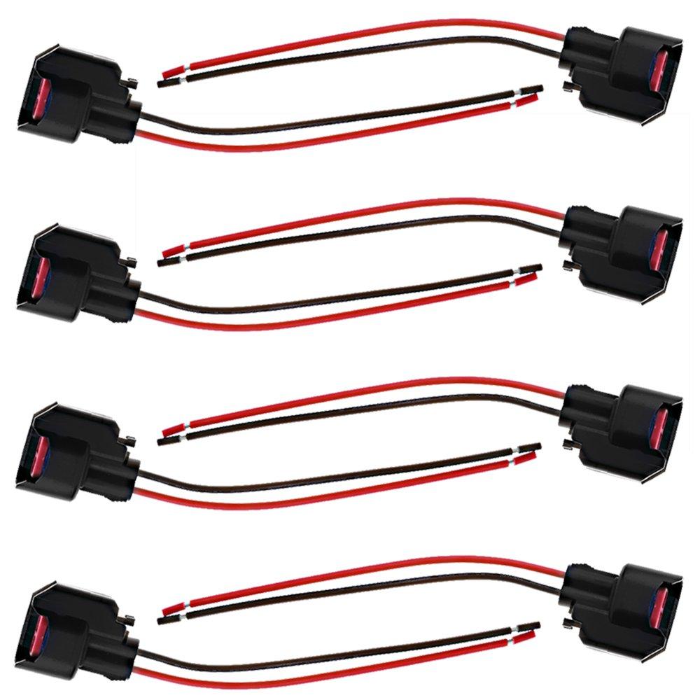 8 Pack Fuel Injector Kits Pigtail Connector Replacement for Ford F Series 150 1999-2016 250 1999-2013 Crown Victoria 1999-2011 Mustang 2002-2013, EV6 EV14