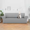 LURKA Stretch Sofa Slipcovers 1 Piece Couch Covers for 3 Cushion Couch Sofa Furniture Protector Full Sofa Covers with Elastic Bottom for Kids and Dog (Large, Sliver)