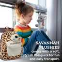 PixieCrush Savannah Plushies in Stuffed Animal Backpack - Plush Mini Backpack for Toddlers Age 2-4 - Multicolor - Soft Textiles - Kids Backpack with 5 Small Animals