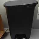 Glad Premium 20 Gallon Trash Can - Plastic Kitchen Waste Bin with Odor Protection of Lid, Stainless Steel Step On Foot Pedal and Garbage Bag Rings, Black
