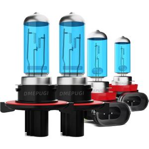 Halogen Headlight Bulbs Fit for Kia Soul 2014-2020 Lights bulb,9008 High Low Beam H11 Fog Light,6000K White Bright,300% Brightness,Plug N Play,4-Pack
