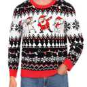 Roadbox Ugly Christmas Sweater Men 2025, Unisex Funny Christmas Sweatshirt, Warm Winter Holiday Pullover for Women Couples, XL