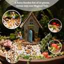 Fairy Garden Kit – 11-Piece Fairy House Set - 7.1" High Fairy House for Outside with Open Door & Solar Light, Fairy & Dog Figurines, Mushrooms & Miniature Accessories – Outdoor Decor Gift