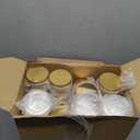 Dandat 80 Pcs 4 oz Clear Plastic Jars with Screw Lids Refillable Storage Containers for Kitchen and Household Use(Gold)