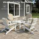 Adirondack Chair Cushions Set of 4 - Removable Covers, Water-Repellent & Fade-Resistant Faux Linen, Securing Straps, Non-Slip Bottom, Fit for Most Outdoor Adirondack & Rocking Chairs - Nature