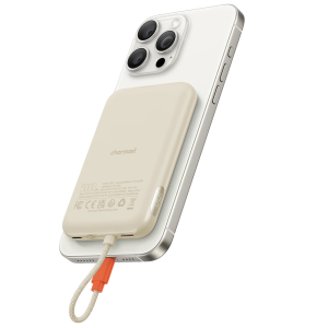 Charmast Slim Portable Charger, 5000mAh Fast Charging Power Bank Built in for iPhone Cable, Digital Display Battery Pack Compatible with iPhone 14/ 14 Pro Max/ 13/ 13 Pro Max/ 12/ 11/ XR/ X (No-Wireless)