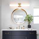 AIJIASI Gold Bathroom Light Fixtures Over Mirror - 31inch Vanity Light Fixture 28W 5CCT Dimmable LED Bathroom Sconce with Acrylic Shade Vanity Light Bar for Mirror Bedroom Living Room