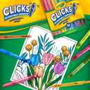Crayola Clicks Retractable Tip Markers (10ct), Stocking Stuffers for Kids & Toddlers, Cone Tip Washable Art Marker Set, Coloring Book Supplies, No Dry, 3+ (Classics)