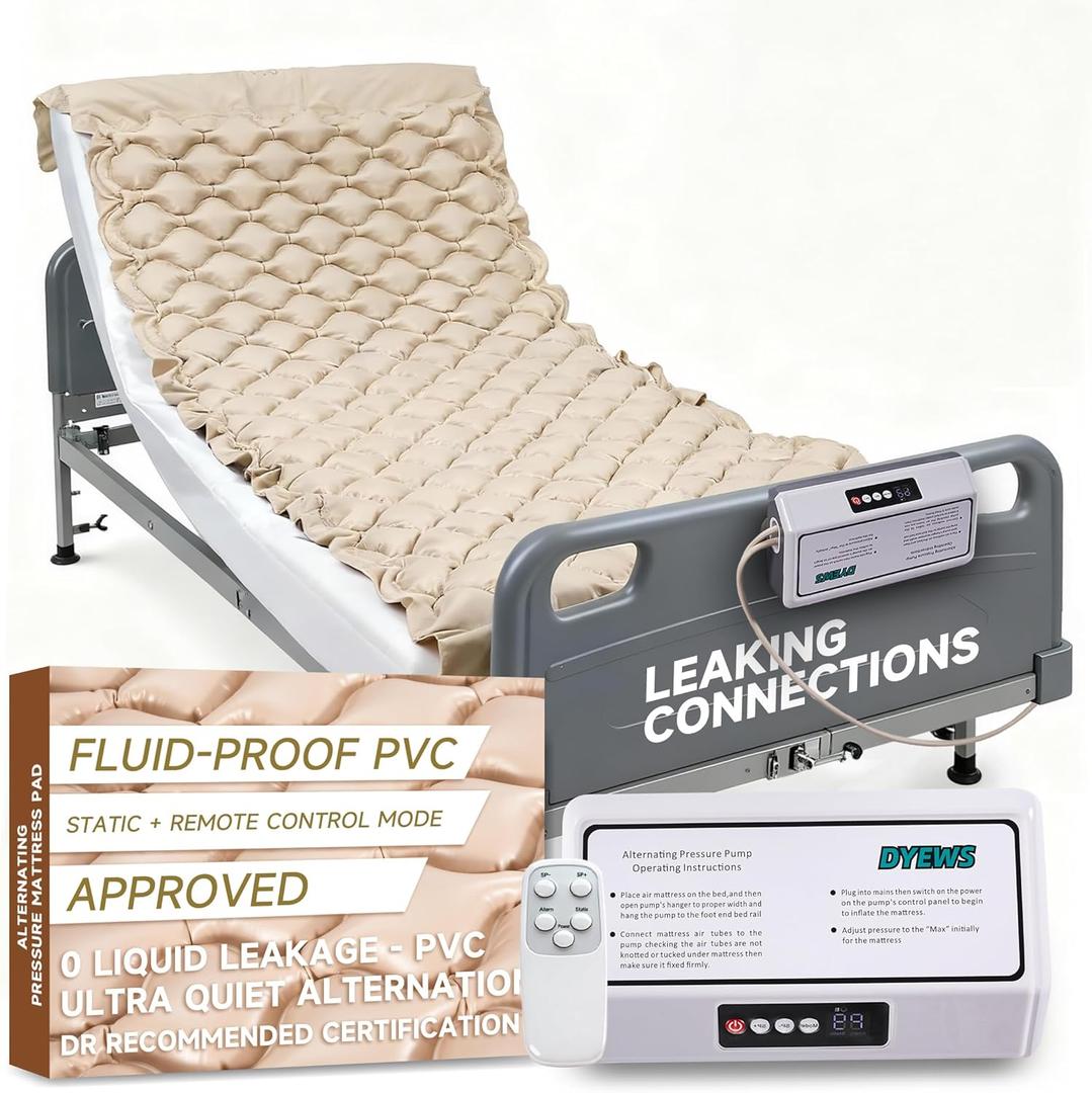 Alternating Air Pressure Mattress Pad for Hospital & Home  Prevention Bed Sores, Ultra-Quiet Pump, Digital Display & Remote Control, Suitable for Bedridden or Limited Mobility Patients