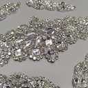 9 Pcs Rhinestone Applique Iron on Patch 3 Style Rhinestone Hot Fix Applique Wedding Hair Appliques for Bridal Wedding Dress Clothing Sash Crystal Belt Sewing Appliques for Shoes(Silver)