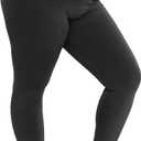 STRETCH IS COMFORT Women's Plus Size Knee & Full Length Cotton Leggings, (2XL, Black)