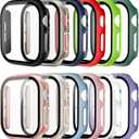 Pocoukate 12 Pack Case for 46mm Apple Watch Series 10, with Tempered Glass Screen Protector Full Scratch-Resistant Protective Cover Bumper for Apple Watch Series 10 46 mm 2024