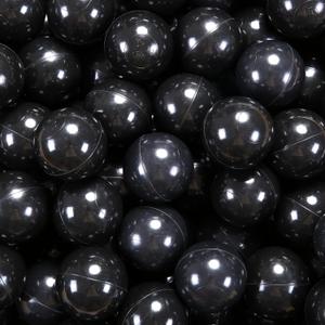 2.75 Inch Big Ball Pit Balls - Crush Proof Plastic Balls for Ball Pit Pack of 50pcs Set for Toddlers Ball Pool Playtent Tunnels with Reusable Storage Bag (Black)