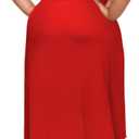 Tycorwd Women's Plus Size Midi Wrap Dresses Summer Short Sleeve Flowy Swing Beach Dress with Belt and Pockets (Red, 4XL)