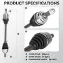 NEW Front Left CV Axle Shaft Assembly fits for Honda Odyssey 2007-2010 3.5L, for Ridgeline 2006-2014 3.5L, for 66-4258