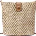 RNIEGA Small Straw Crossbody Bag for Women Woven Summer Shoulder Phone Purse Beach Handbag for Vacation